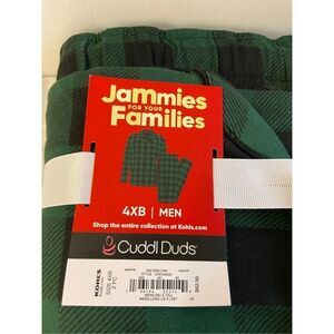 Cuddl duds‎ Mens 4xb pajamas set green black new $62 Jammies